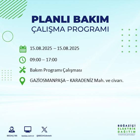 Saatler sonra başlayacak: İstanbul'un 21 ilçesinde elektrik kesintileri yaşanacak 19